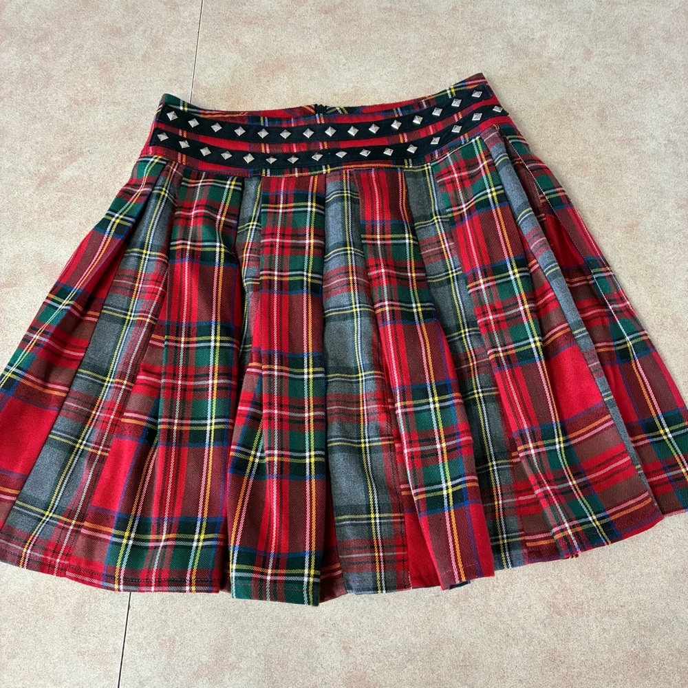 Jawbreaker Red Plaid Pleated Tartan Kilt Mini Skirt - Picture 5 of 8